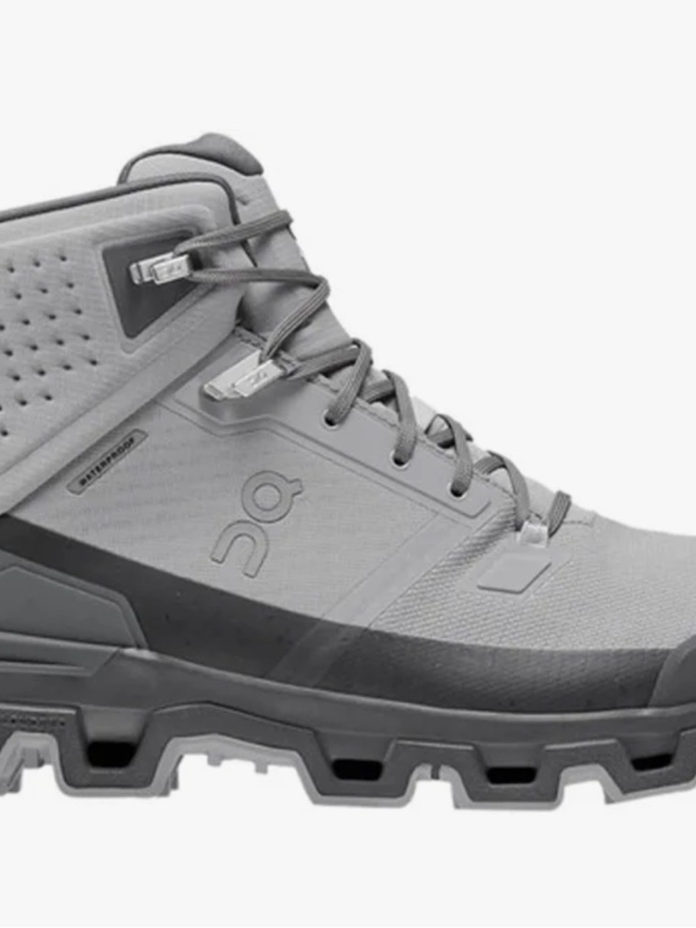 On Running Gray Mid-Top Waterproof Hiking Boots